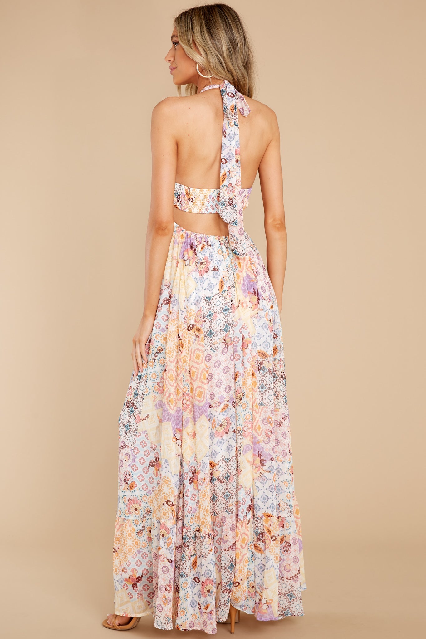 Refresh My Memory Blue Multi Print Maxi Dress