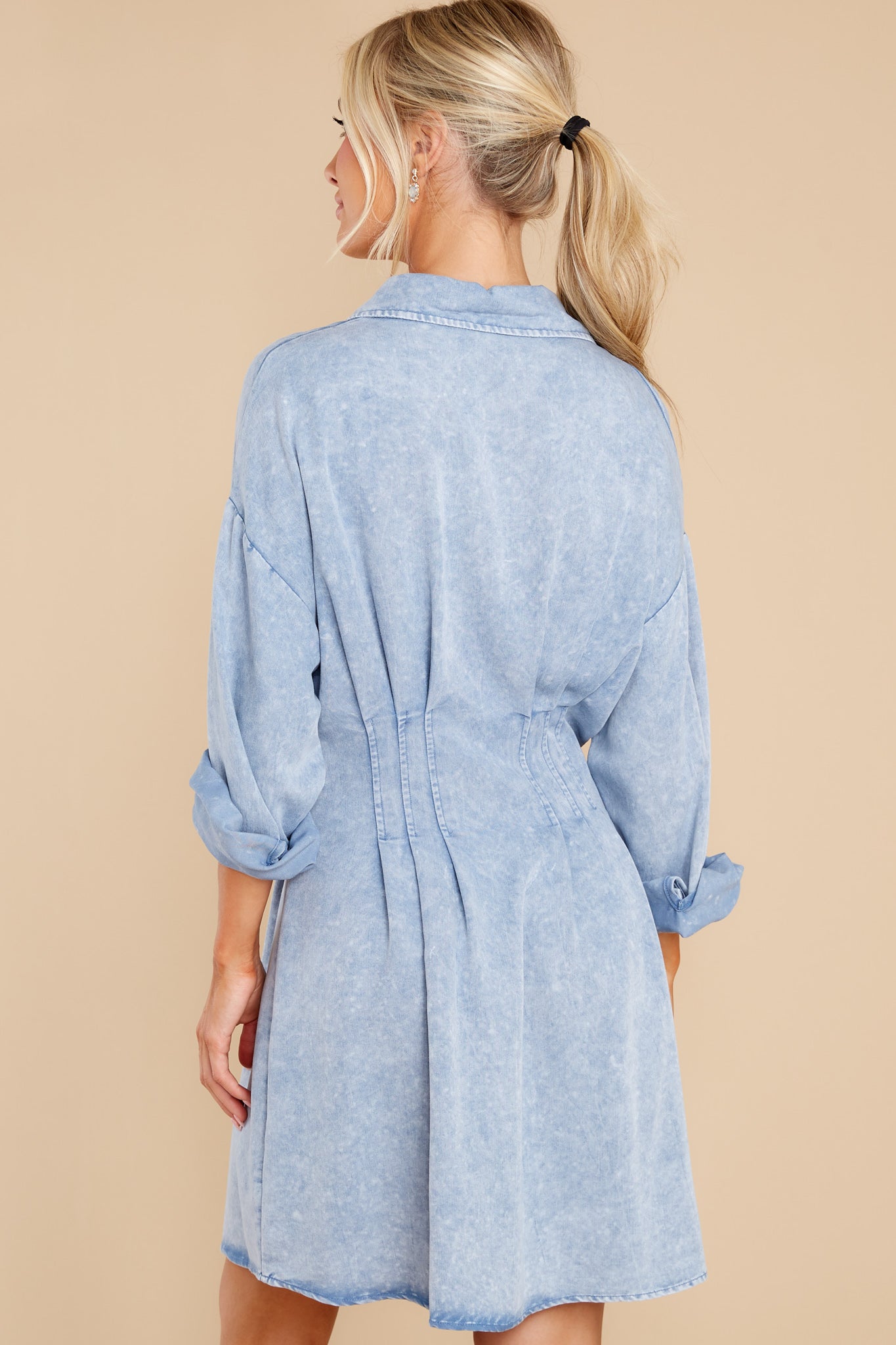 Heart Skips A Beat Light Chambray Dress