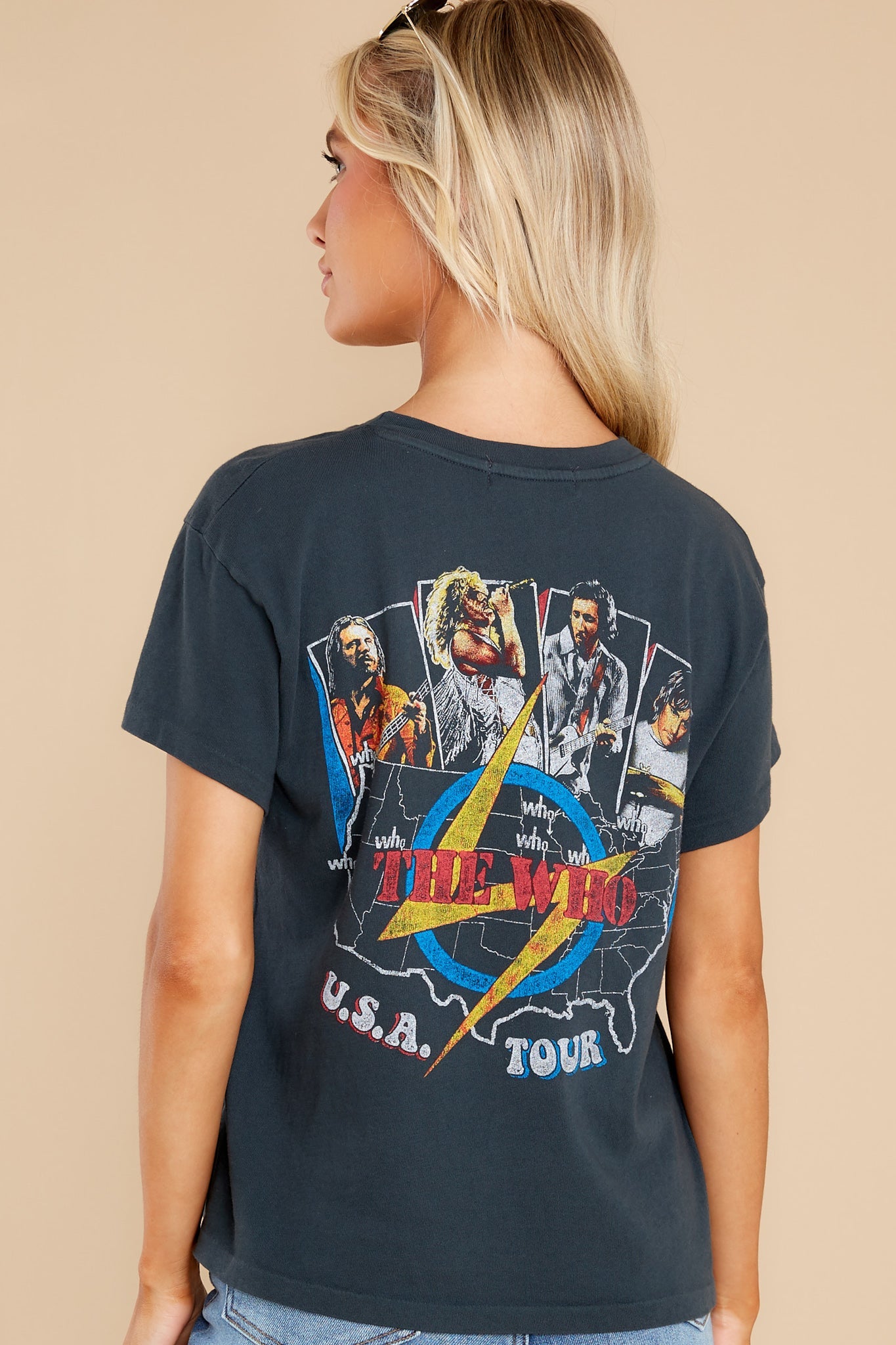 The Who USA Vintage Black Tour Tee