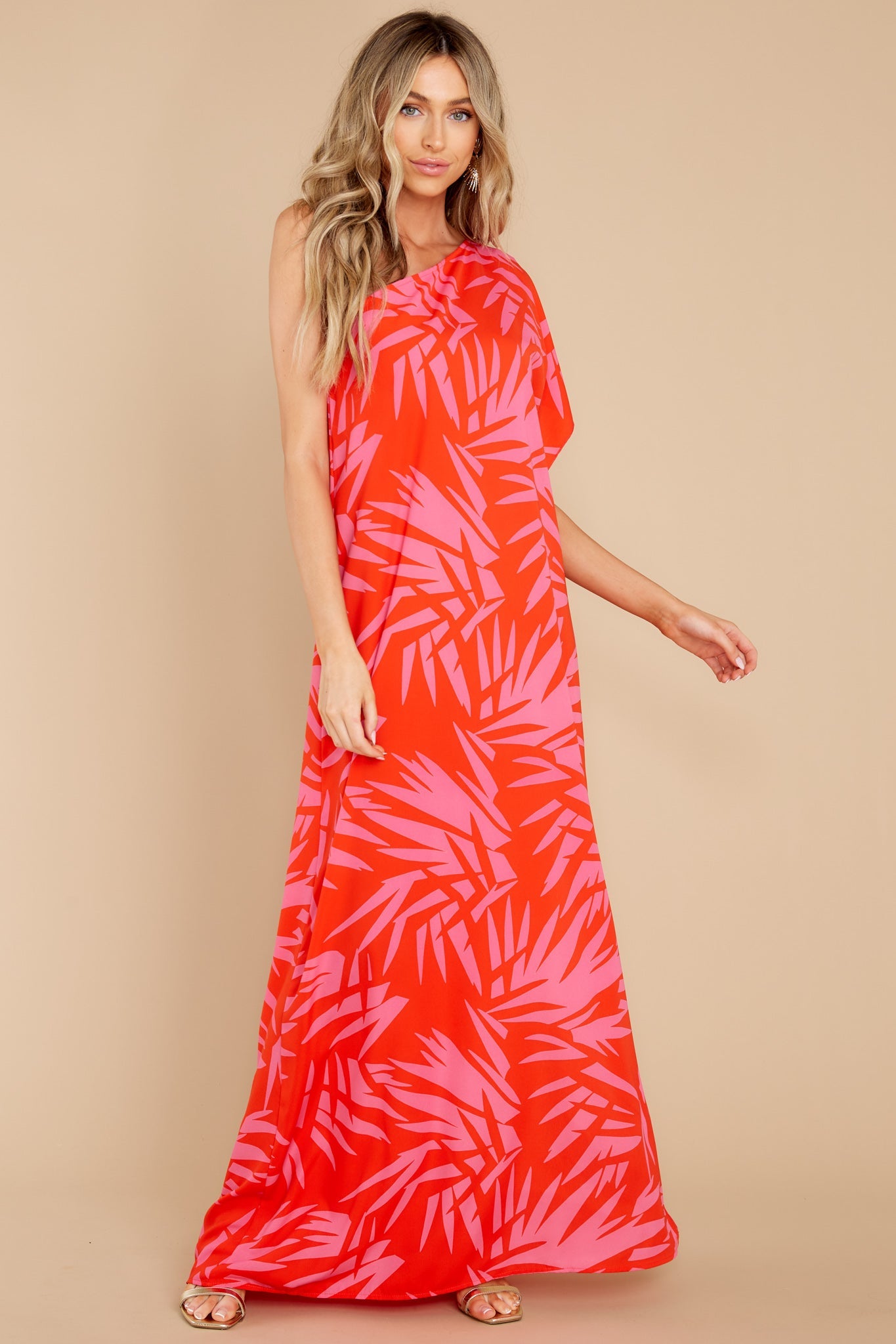 Take The Heat Red Print Maxi Dress