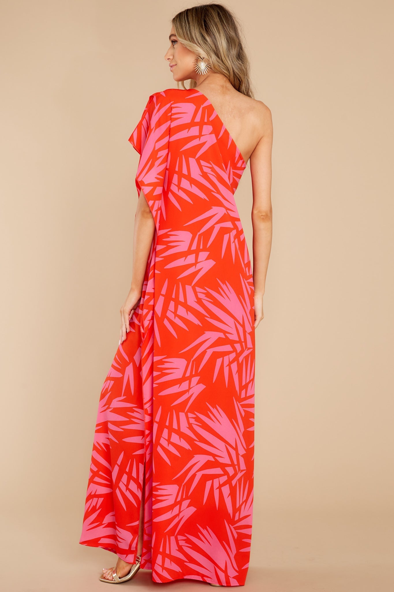 Take The Heat Red Print Maxi Dress