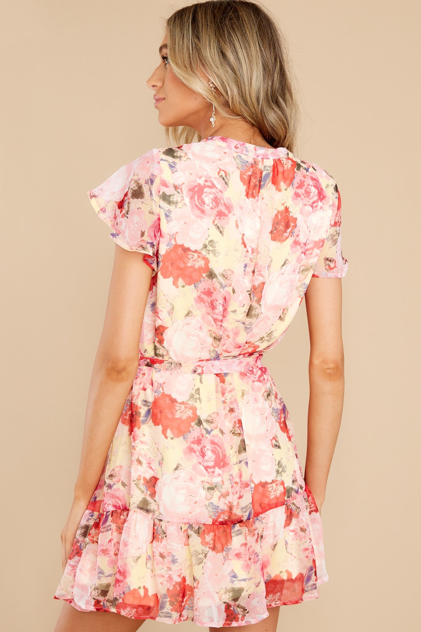 Sunrise Garden Pink Multi Floral Print Dress