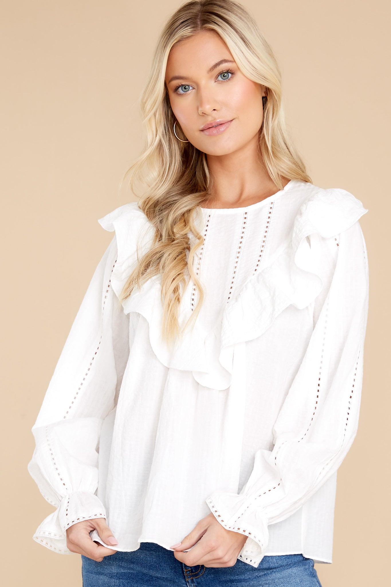 Fresh Start White Eyelet Top