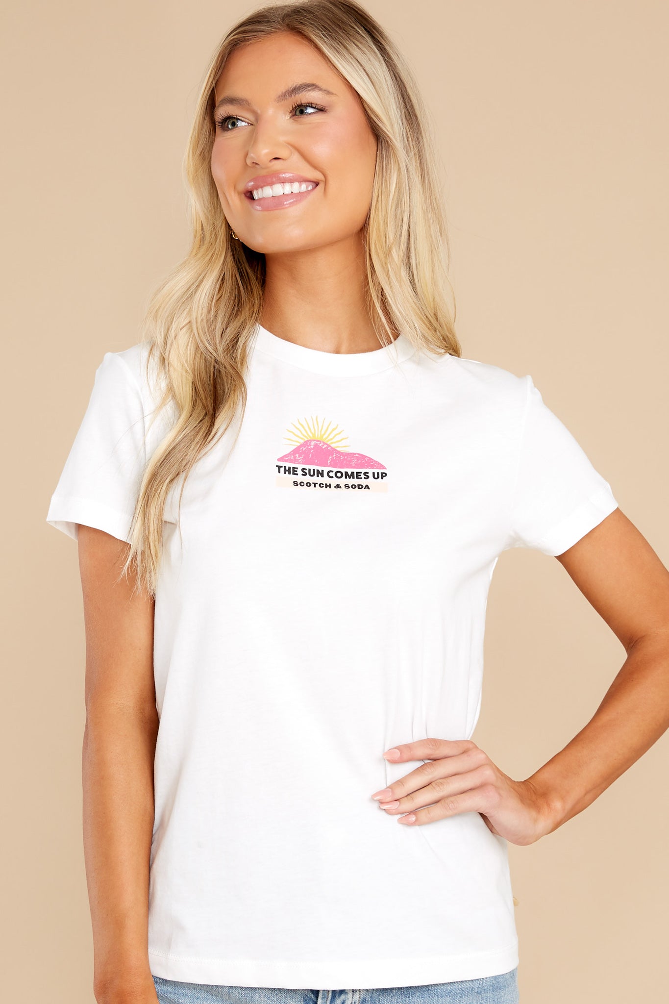 When The Sun Comes Up White Graphic Tee