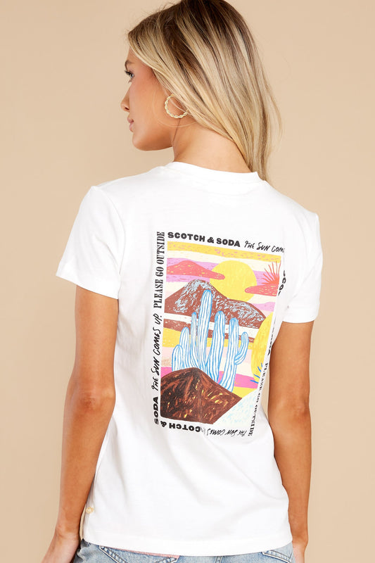 When The Sun Comes Up White Graphic Tee