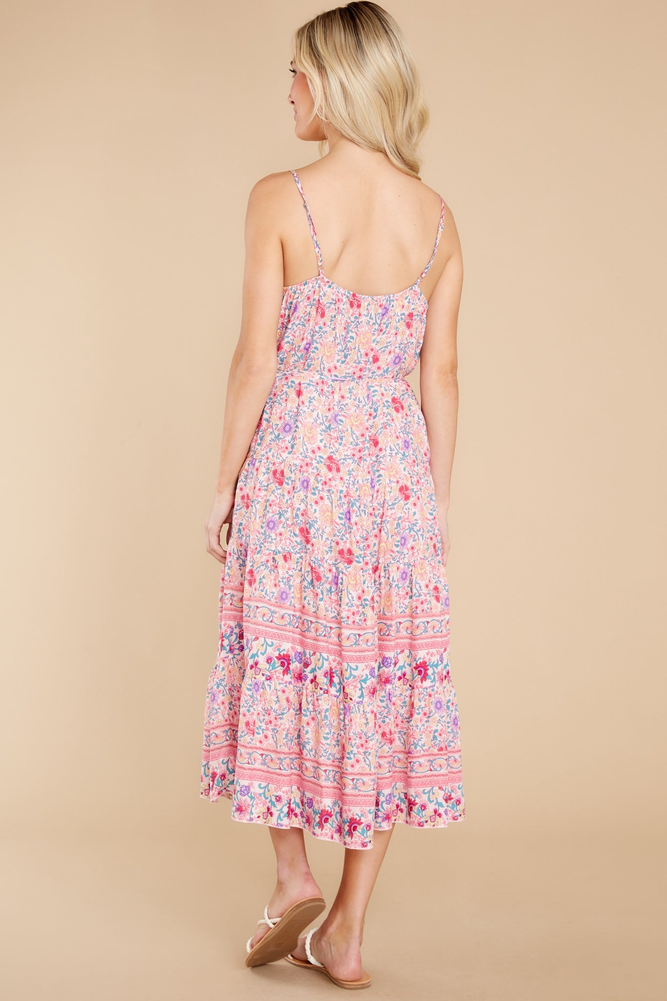 Boldly Blooming Pink Floral Print Dress