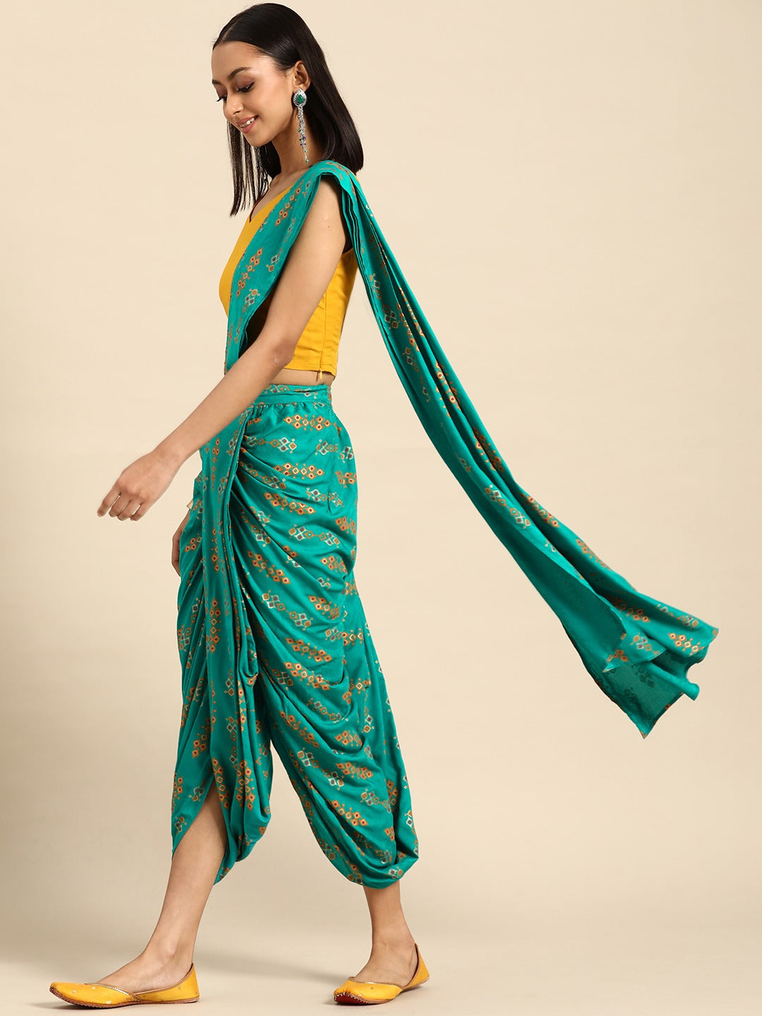 Dhoti with dupatta drape and Blouse