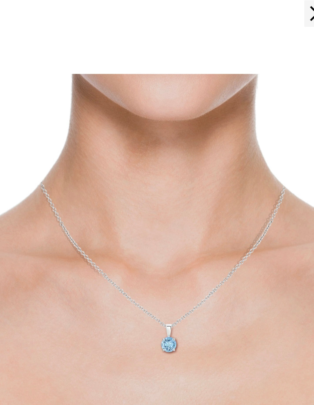 Stunning 2.00ctw Aquamarine Solitaire Pendant in 14k White Gold