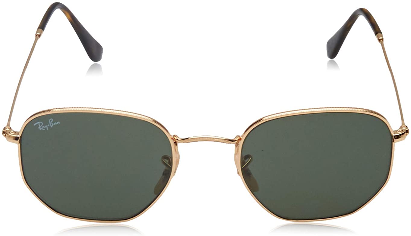 Ray-Ban Hexagonal Gold Unisex 51mm Sunglasses