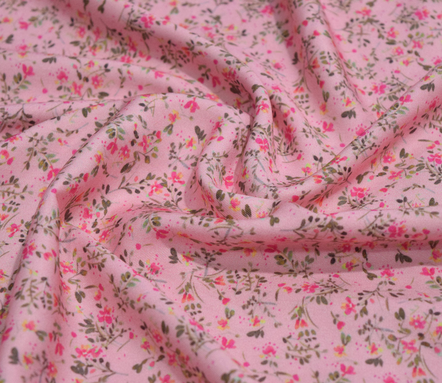 Floral Pattern Digital Printed Pure Pashmina Fabric Available in Green and Pink