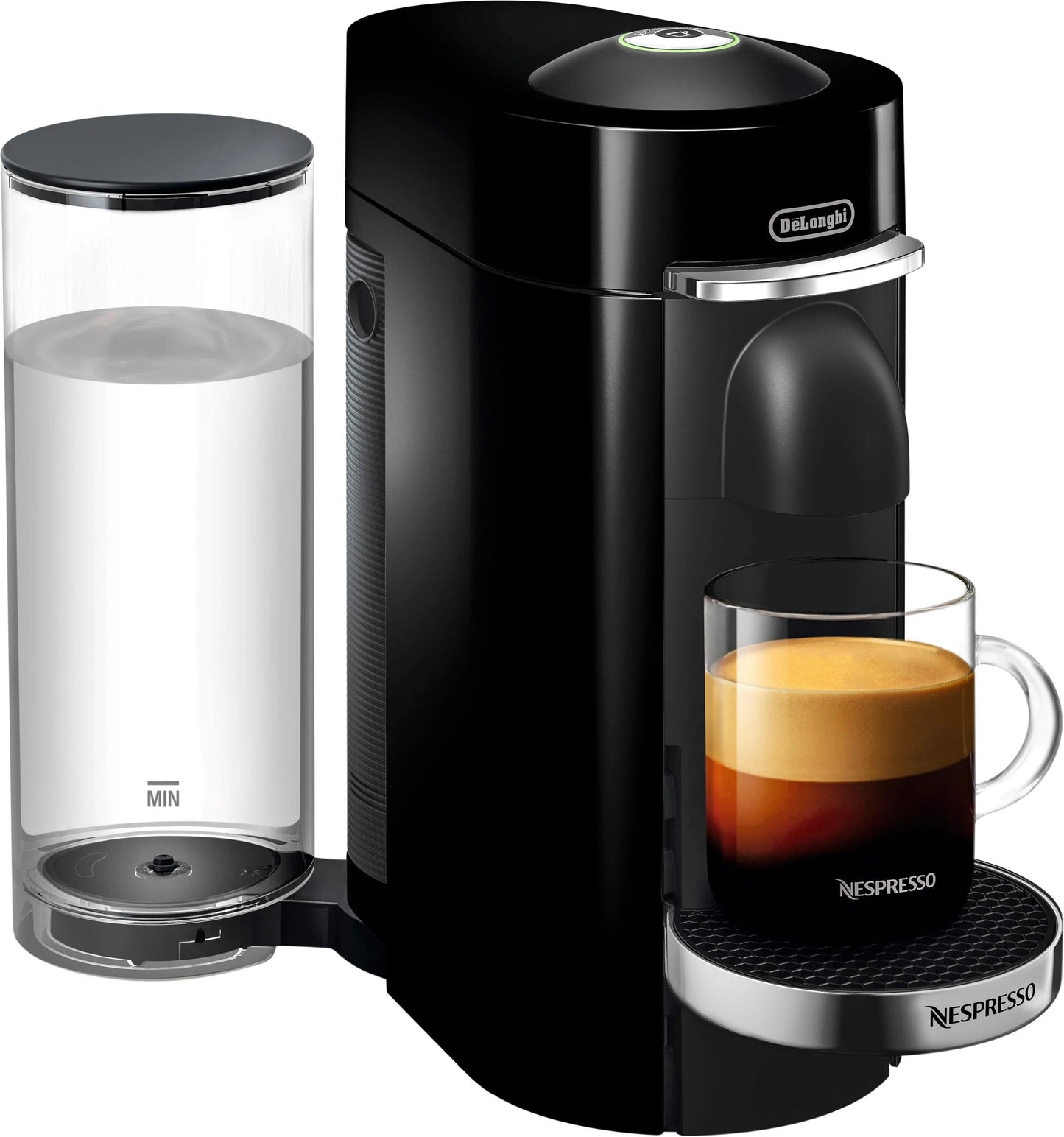 De'Longhi - Nespresso Vertuo Plus Deluxe Coffee and Espresso Maker by De'Longhi, Piano Black with Aeroccino Milk Frother - Piano Black