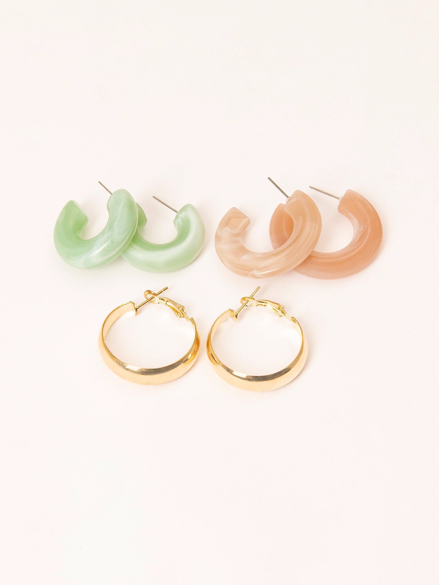 Retro Hoop Earrings Set