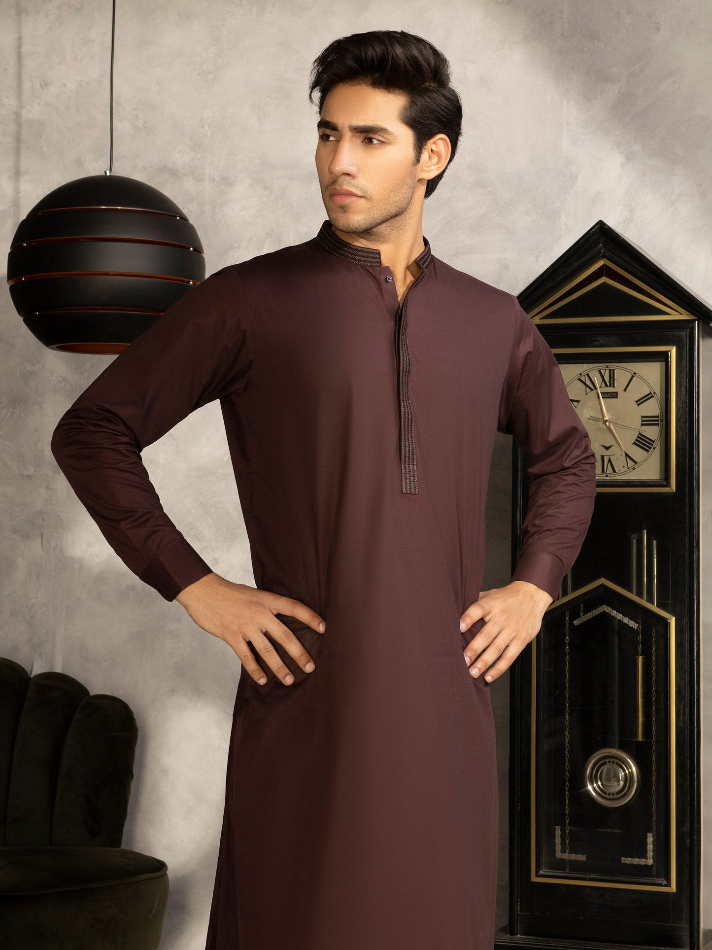 2 Piece Embroidered Cotton Suit