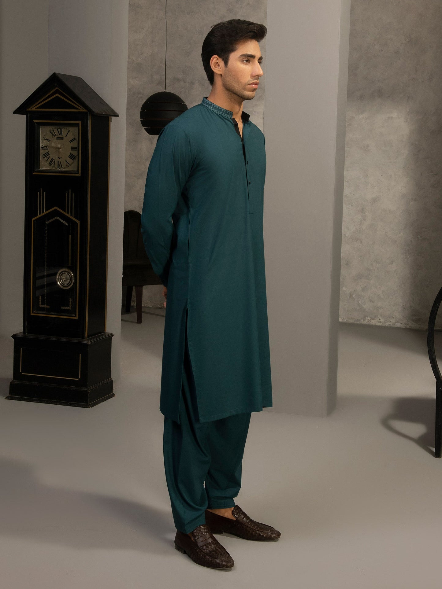 2 Piece Embroidered Wash and Wear Suit