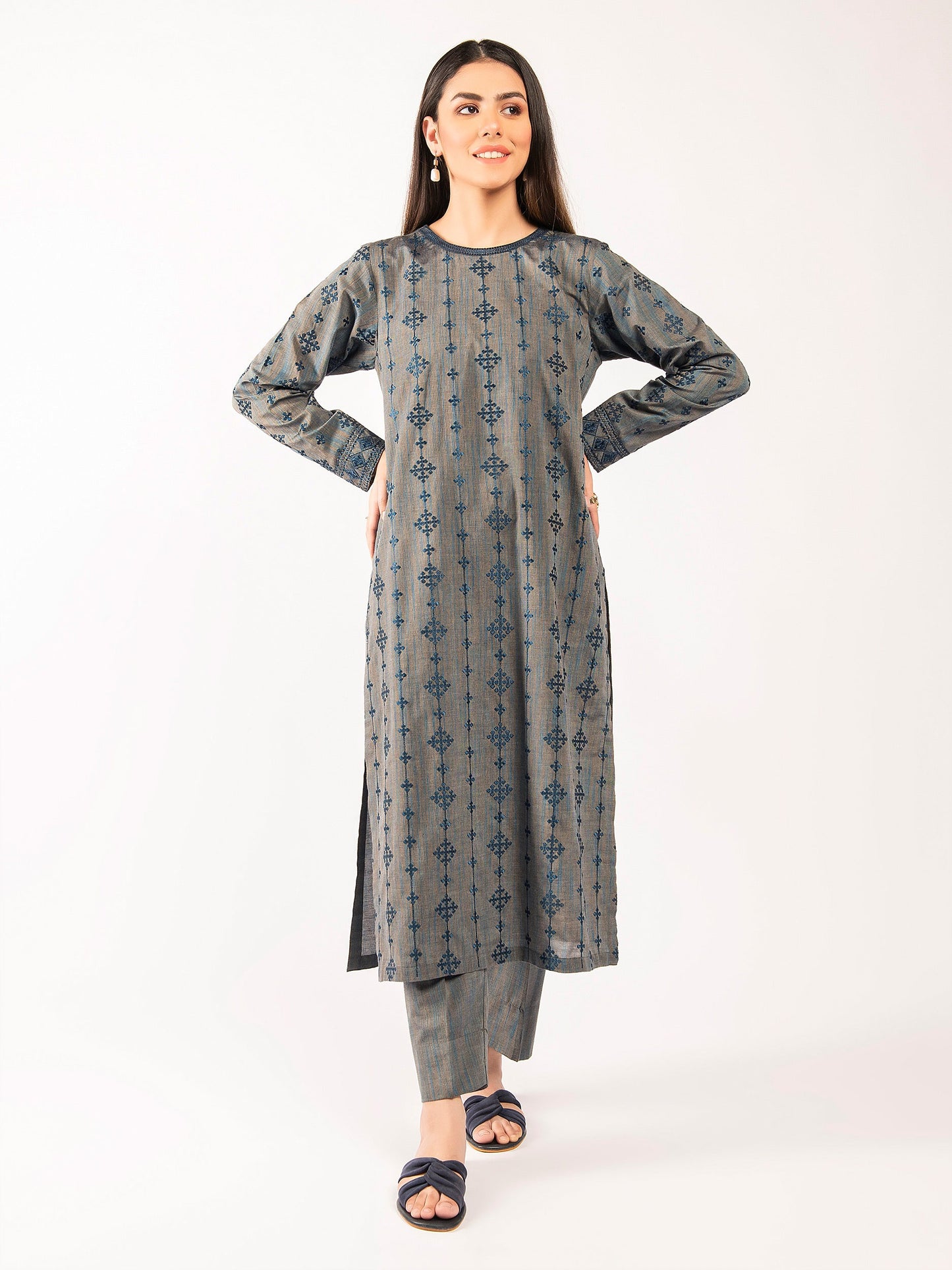 Embroidered Yarn Dyed Suit