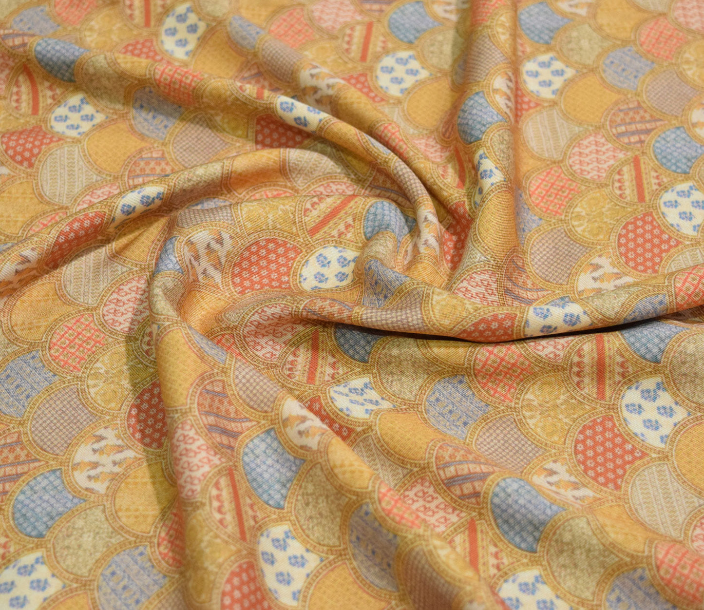 Multi Color Pattern Digital Printed Pure Pashmina Fabric Available in Pink and Yellow