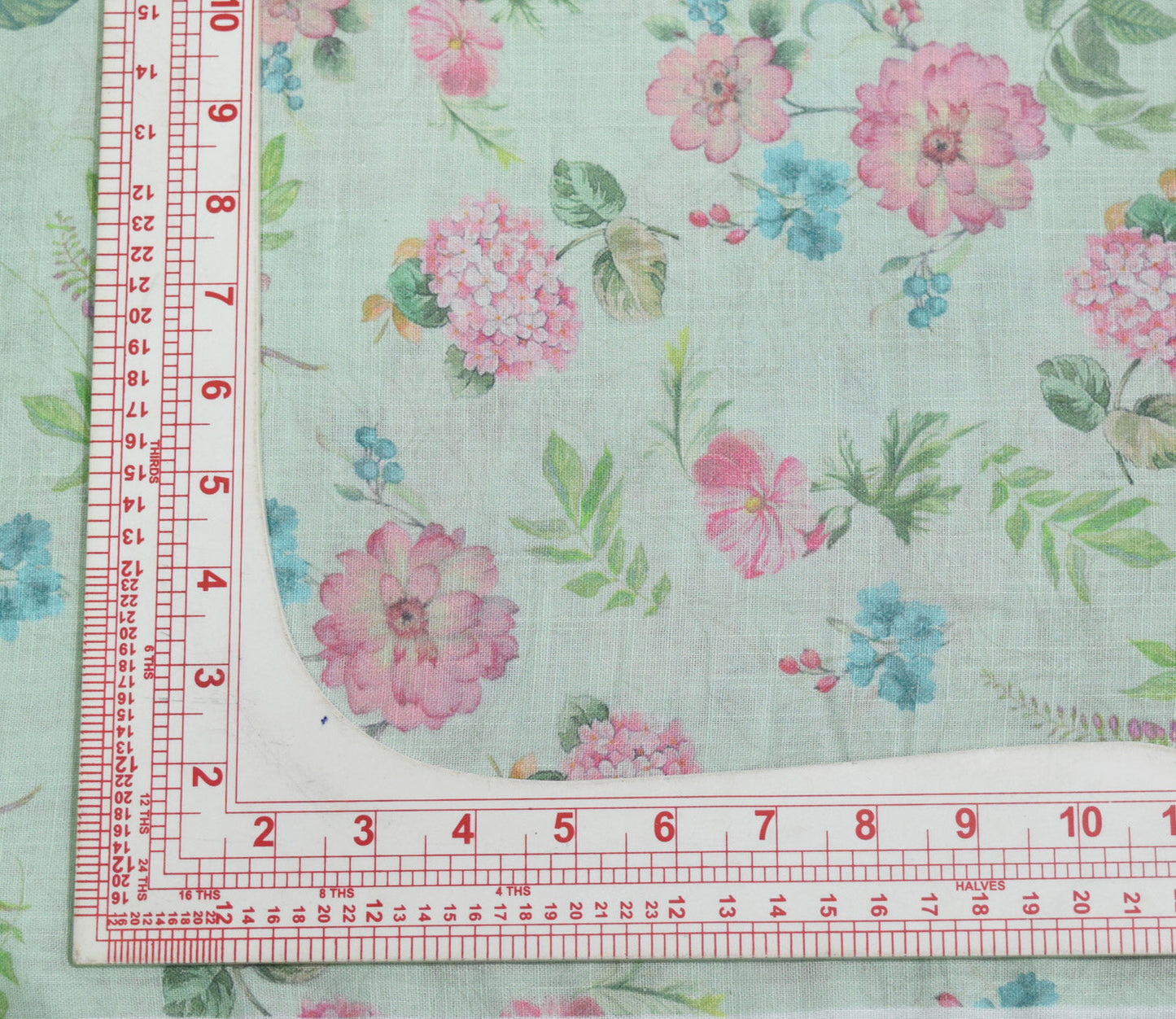 Floral Pattern Digital Printed Cotton Slub Fabric Available in Yellow , Cream , Green and Lilac