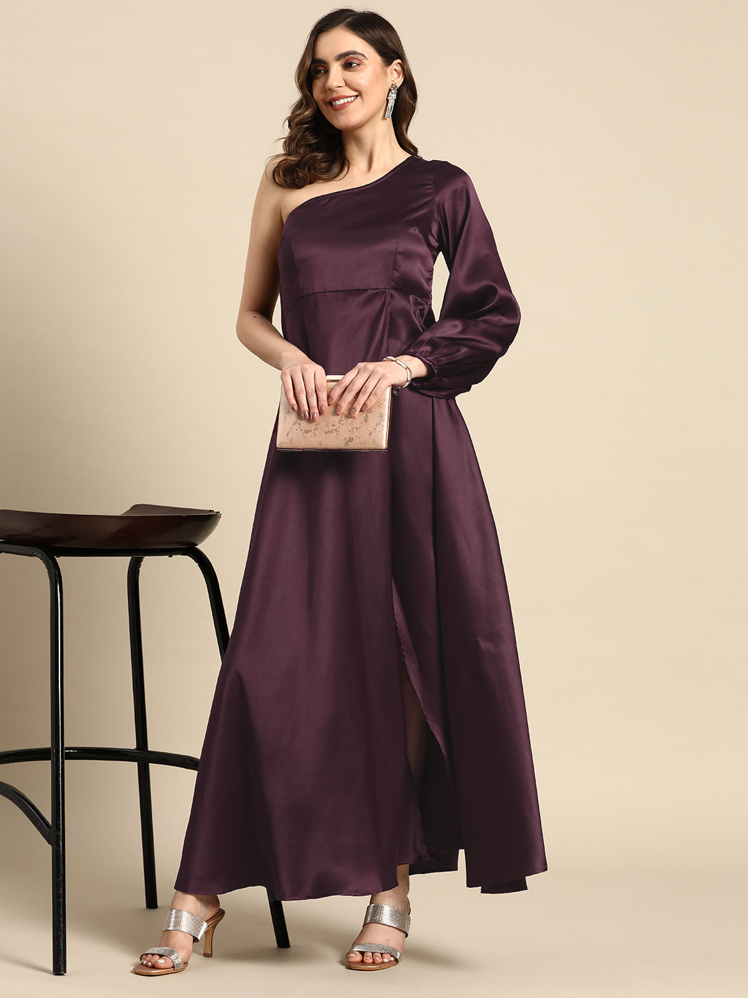 One shoulder Over lap Maxi Dress