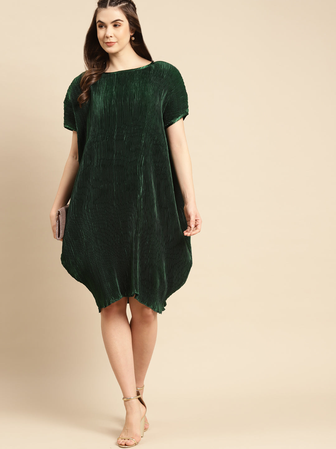 Anti fit Side Cowl Dress