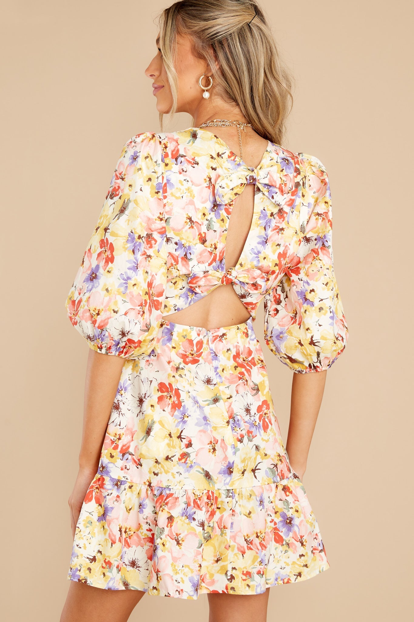 So 'Fleur'tacious Yellow Multi Floral Print Dress