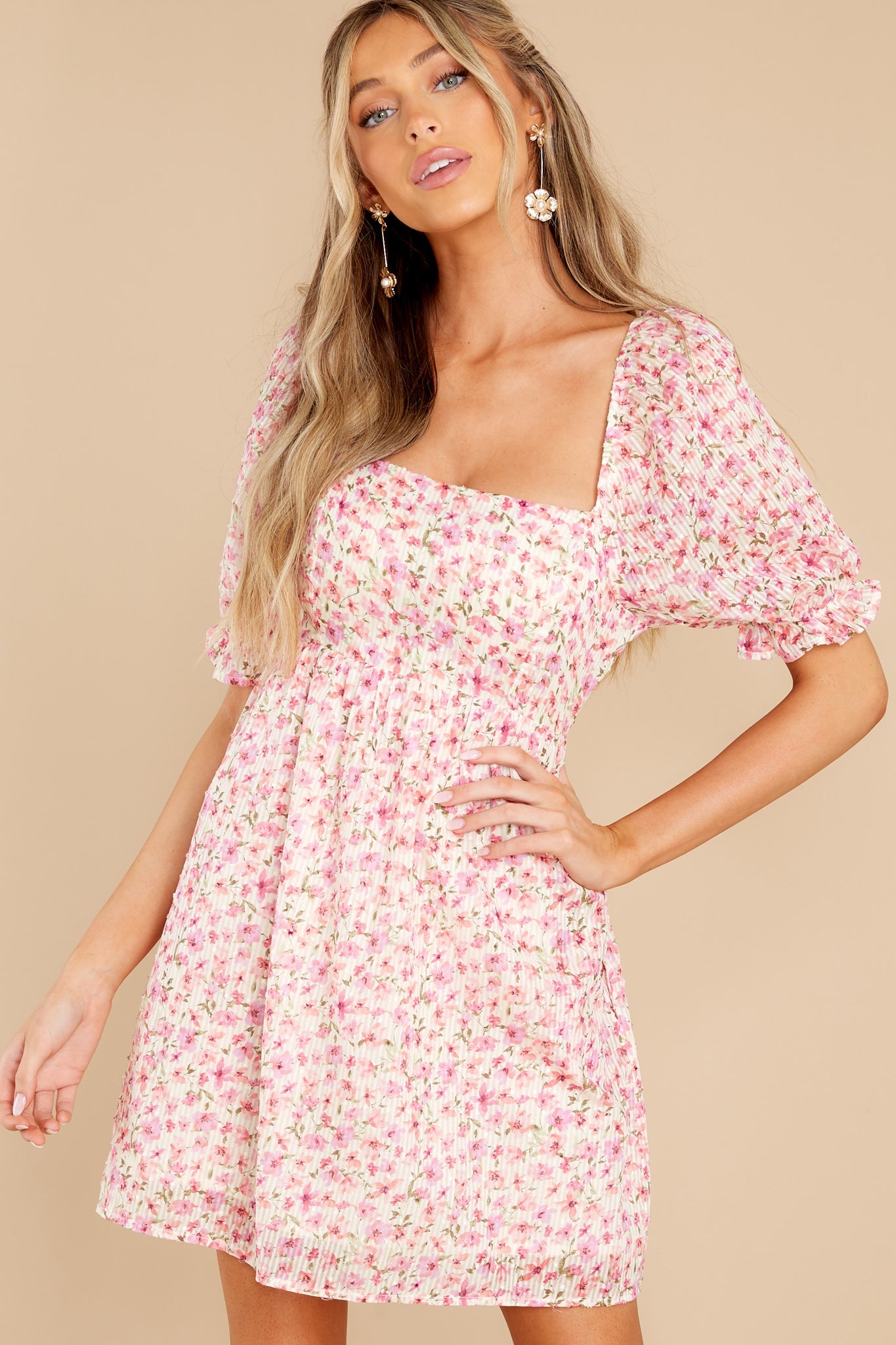 Surprising Delight Pink Floral Print Dress