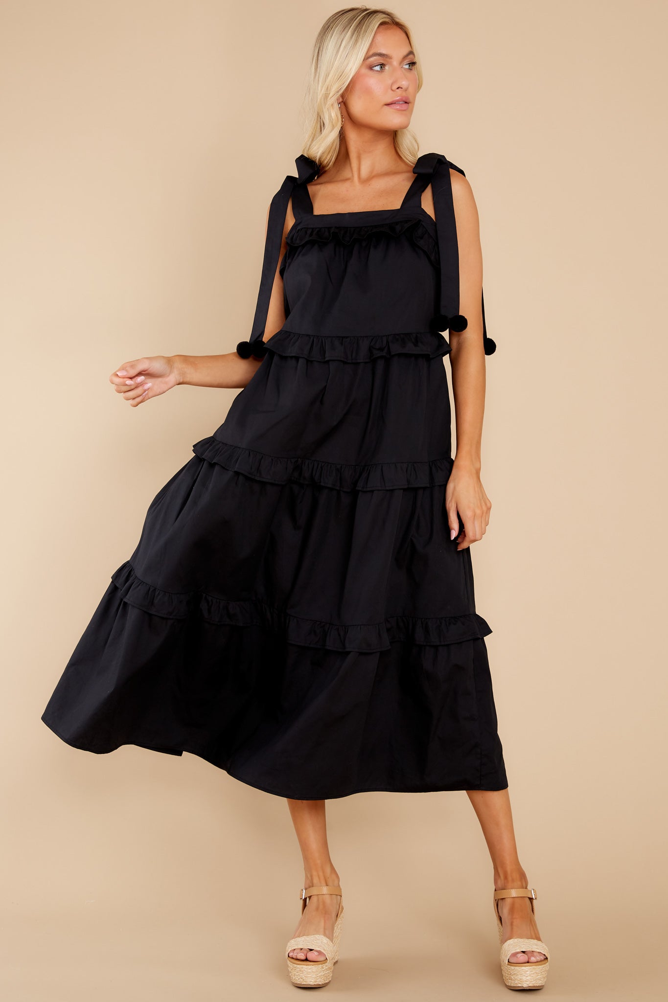 Just The Occasion Black Cotton Dress