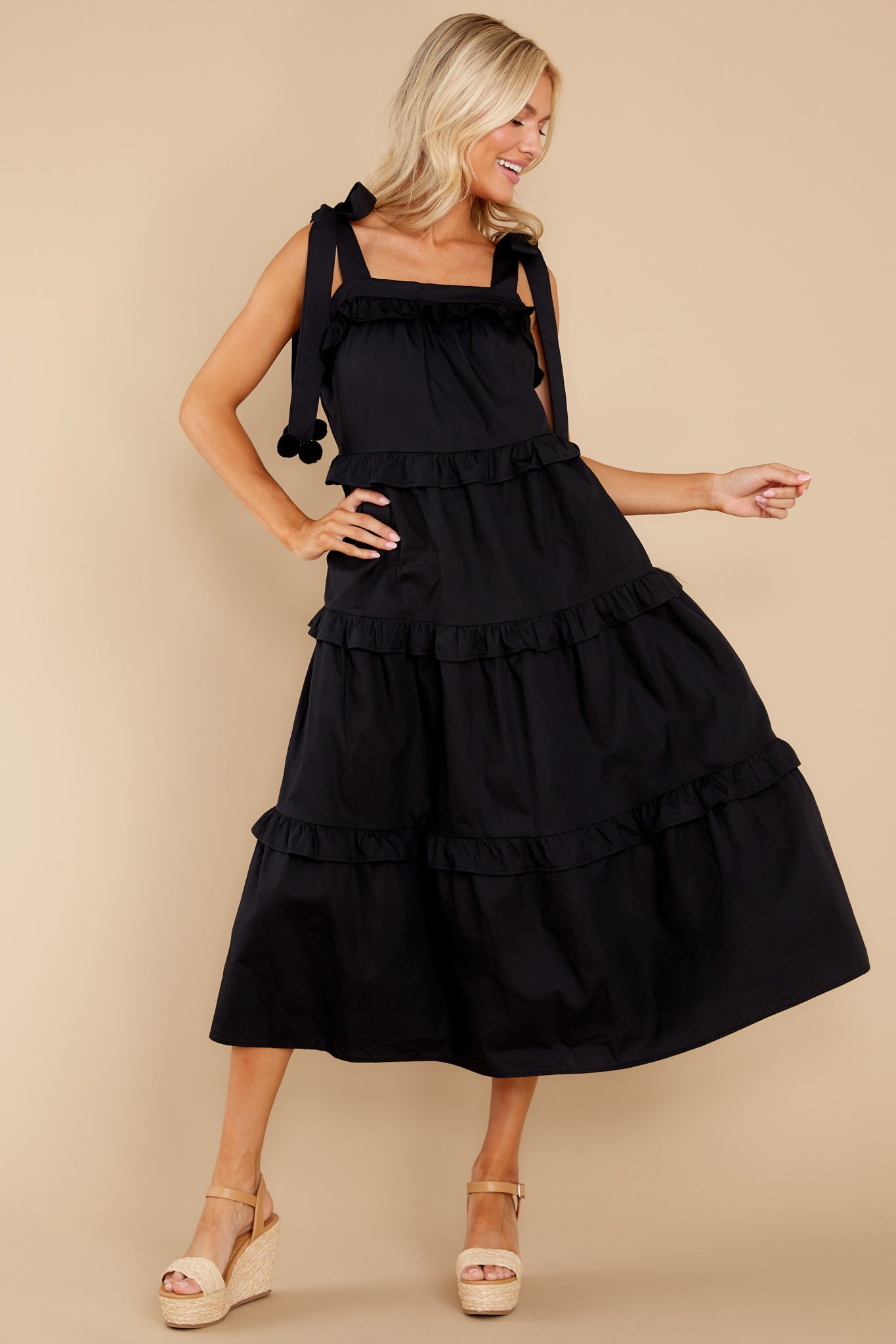 Just The Occasion Black Cotton Dress