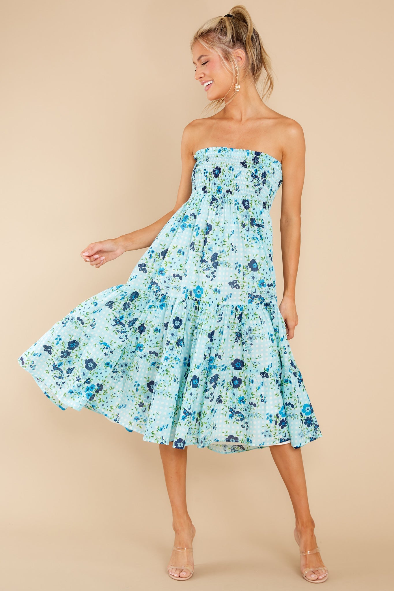 Izzy English Garden Baby Blue Skirt Dress