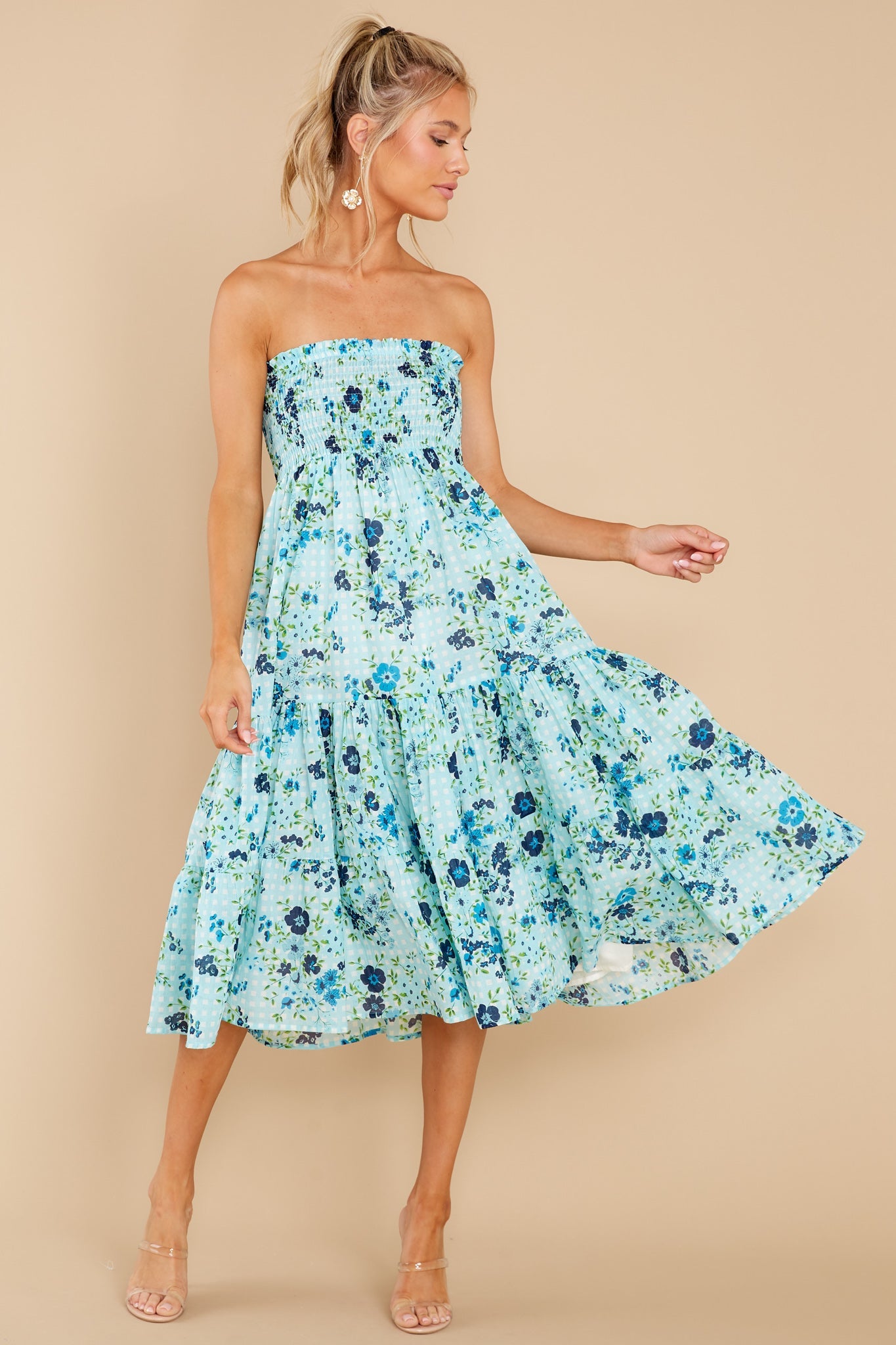 Izzy English Garden Baby Blue Skirt Dress