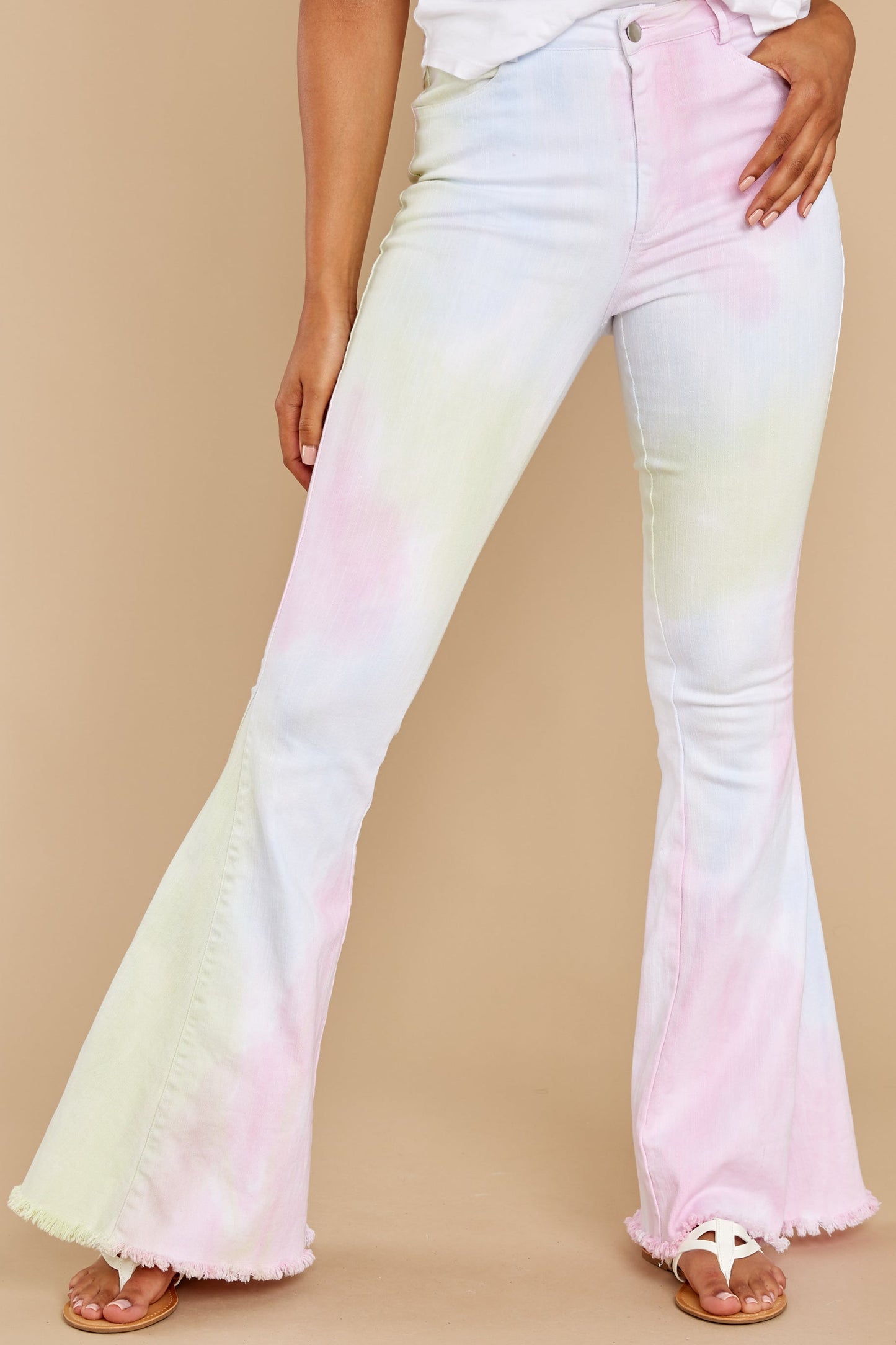 That Much Sweeter Pink Tie Dye Flare Jeans