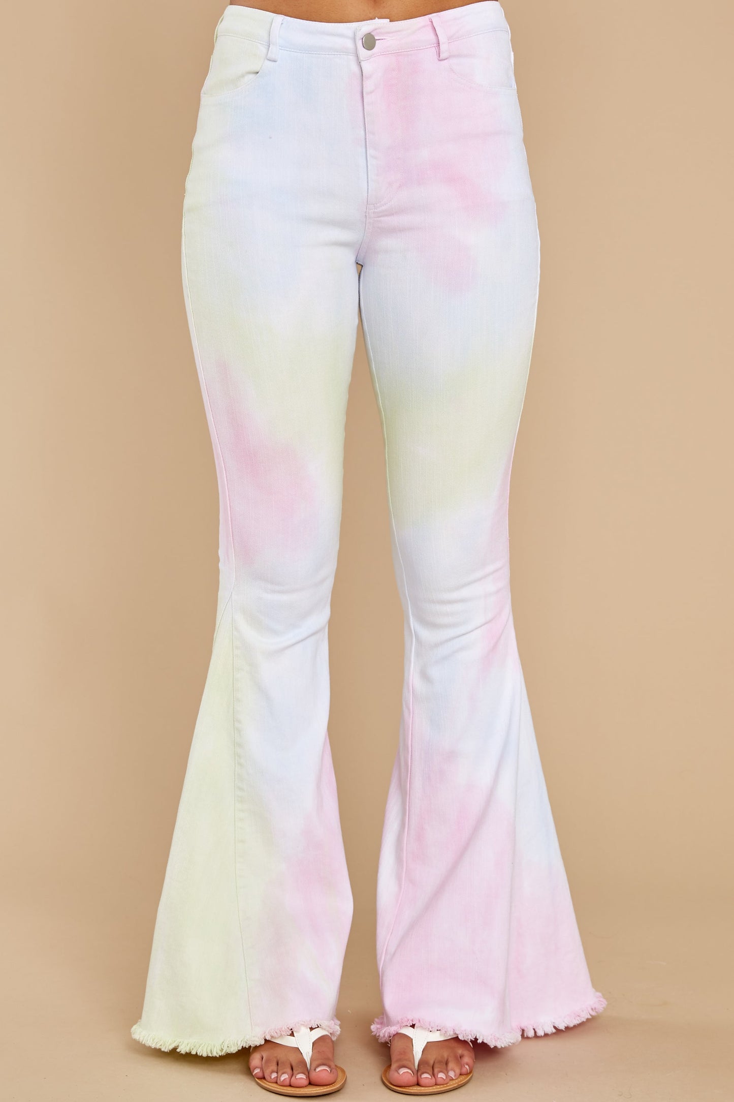 That Much Sweeter Pink Tie Dye Flare Jeans