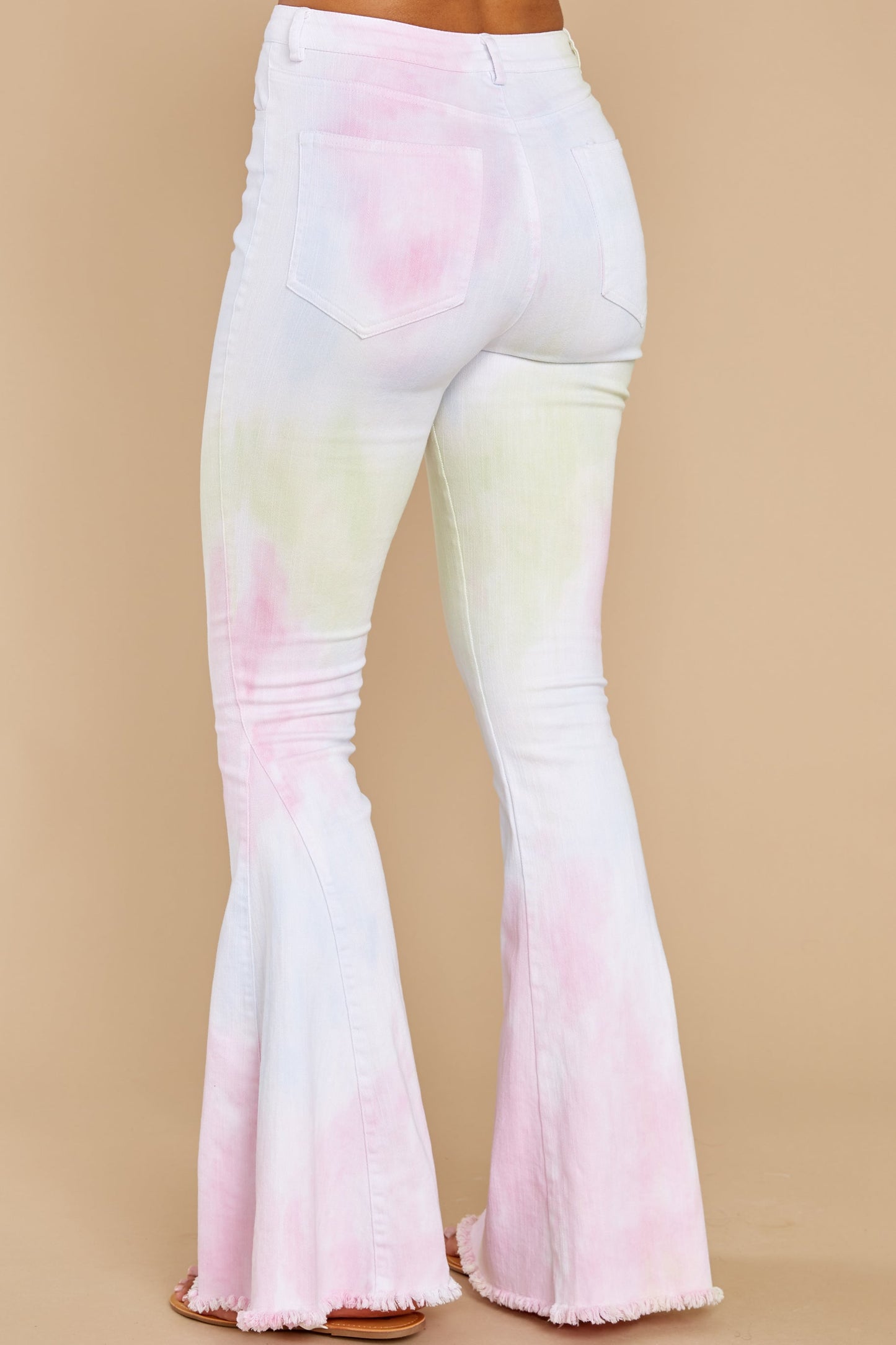 That Much Sweeter Pink Tie Dye Flare Jeans