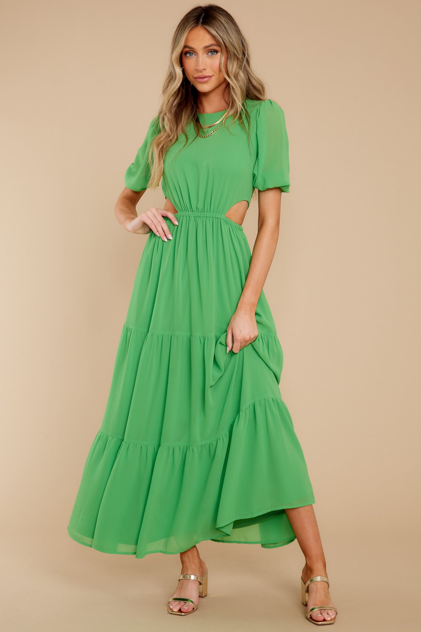 Enjoy The Sunshine Green Maxi Dress