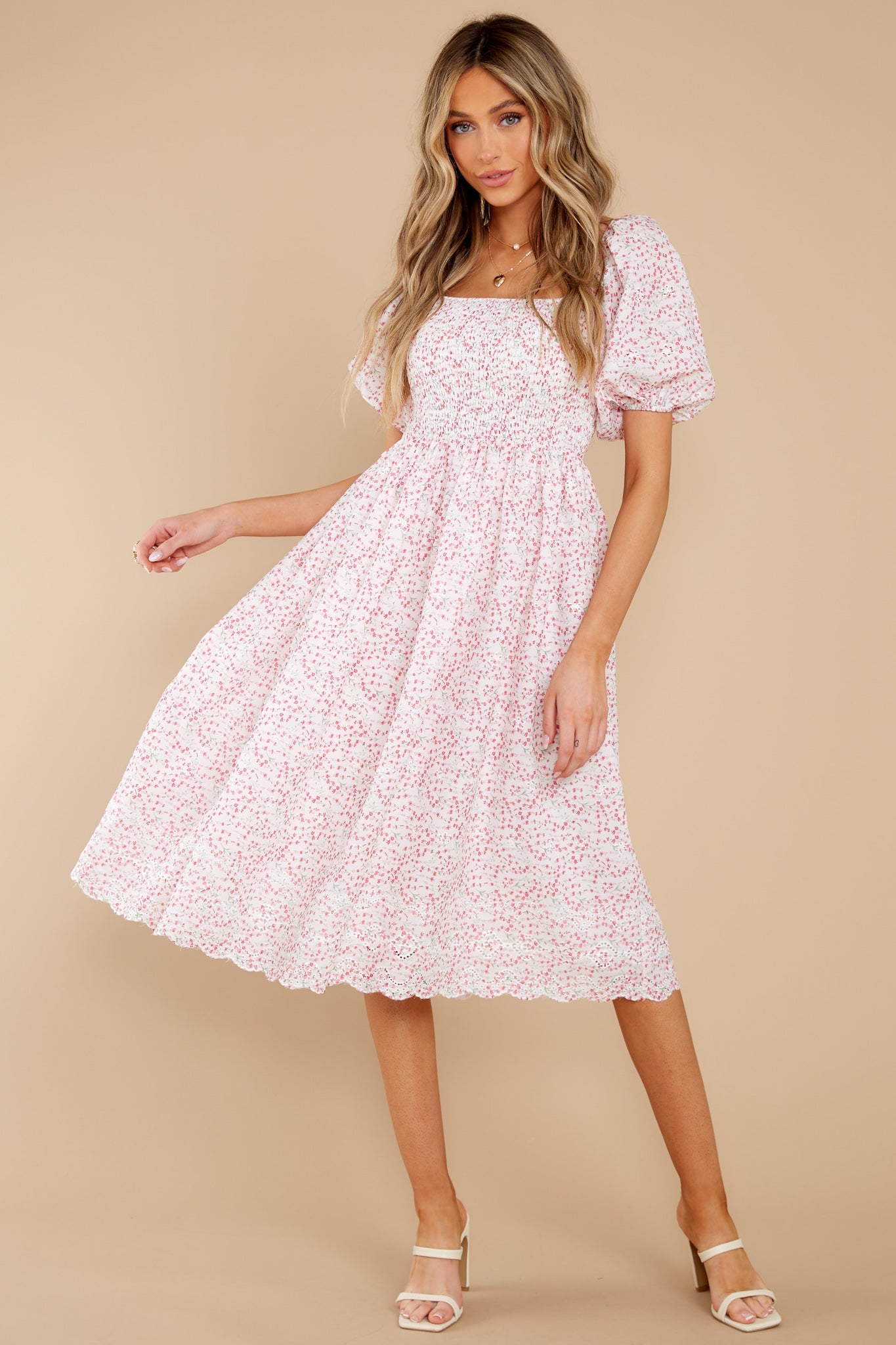 Time Is Precious Pink Floral Print Dress