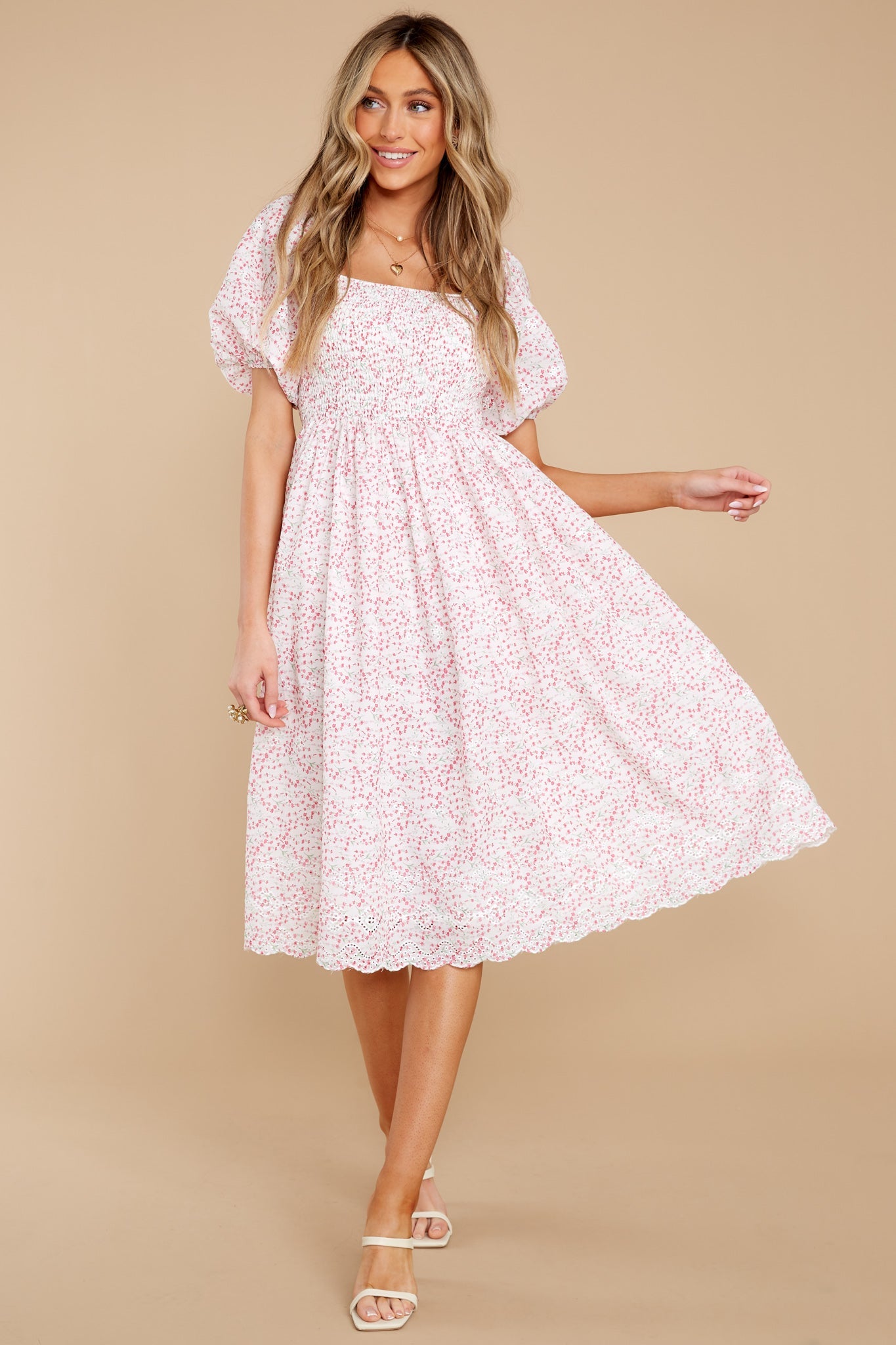 Time Is Precious Pink Floral Print Dress