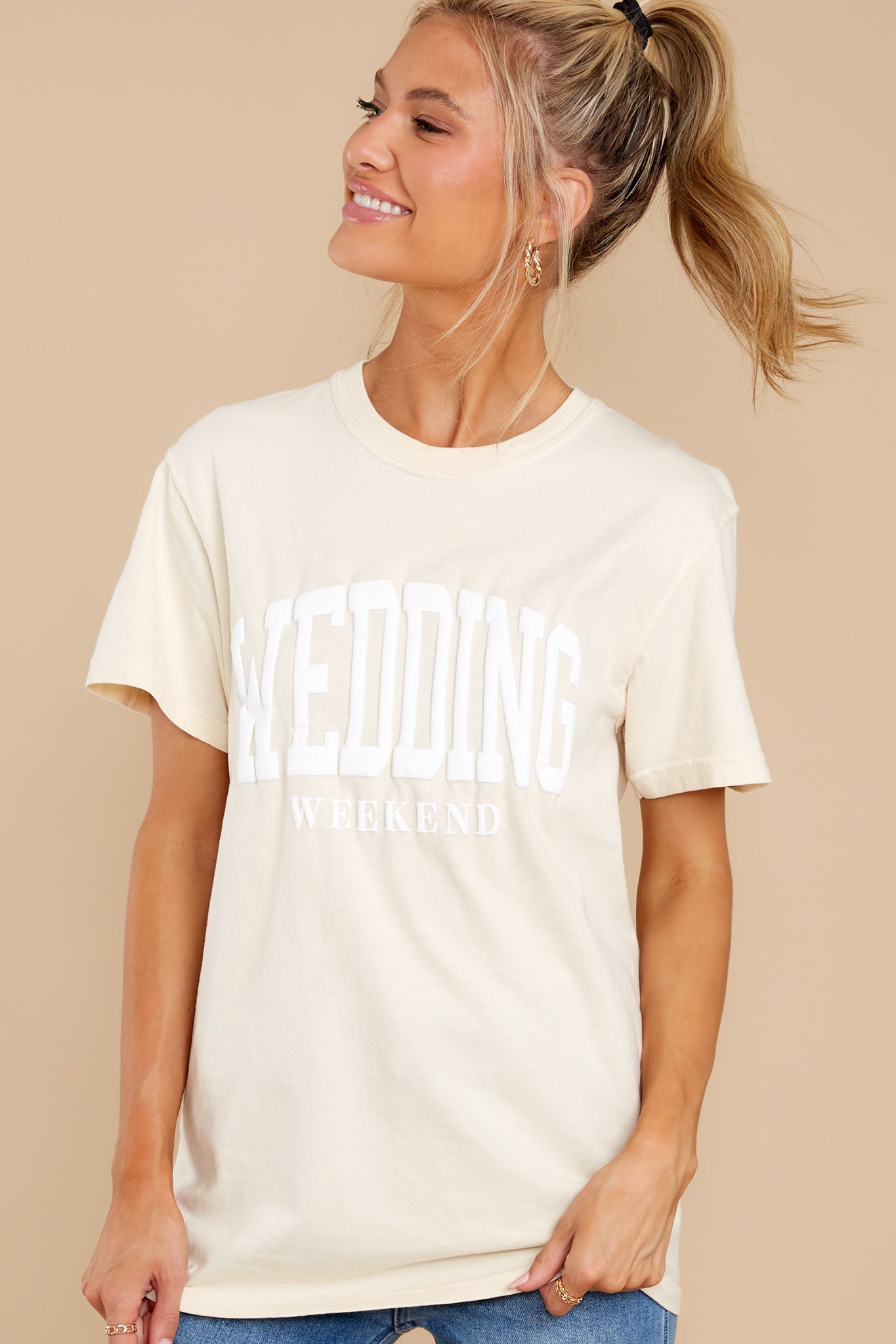 Wedding Weekend Beige Tee