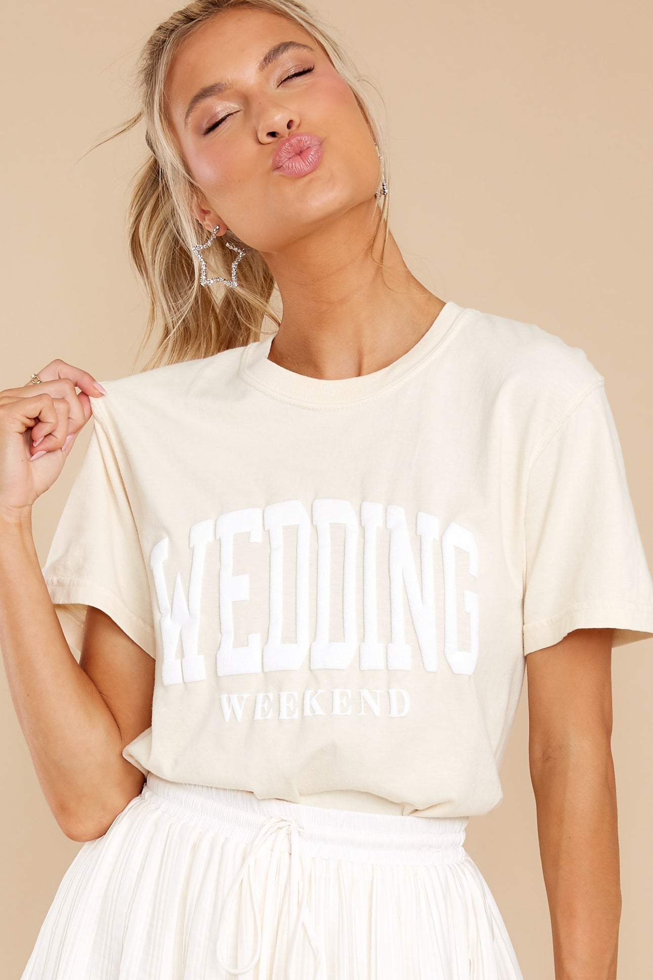 Wedding Weekend Beige Tee