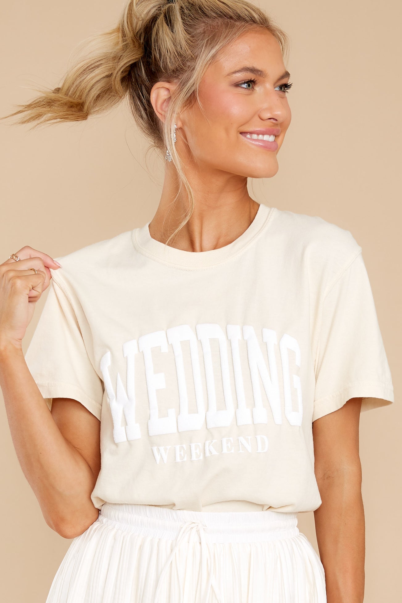 Wedding Weekend Beige Tee