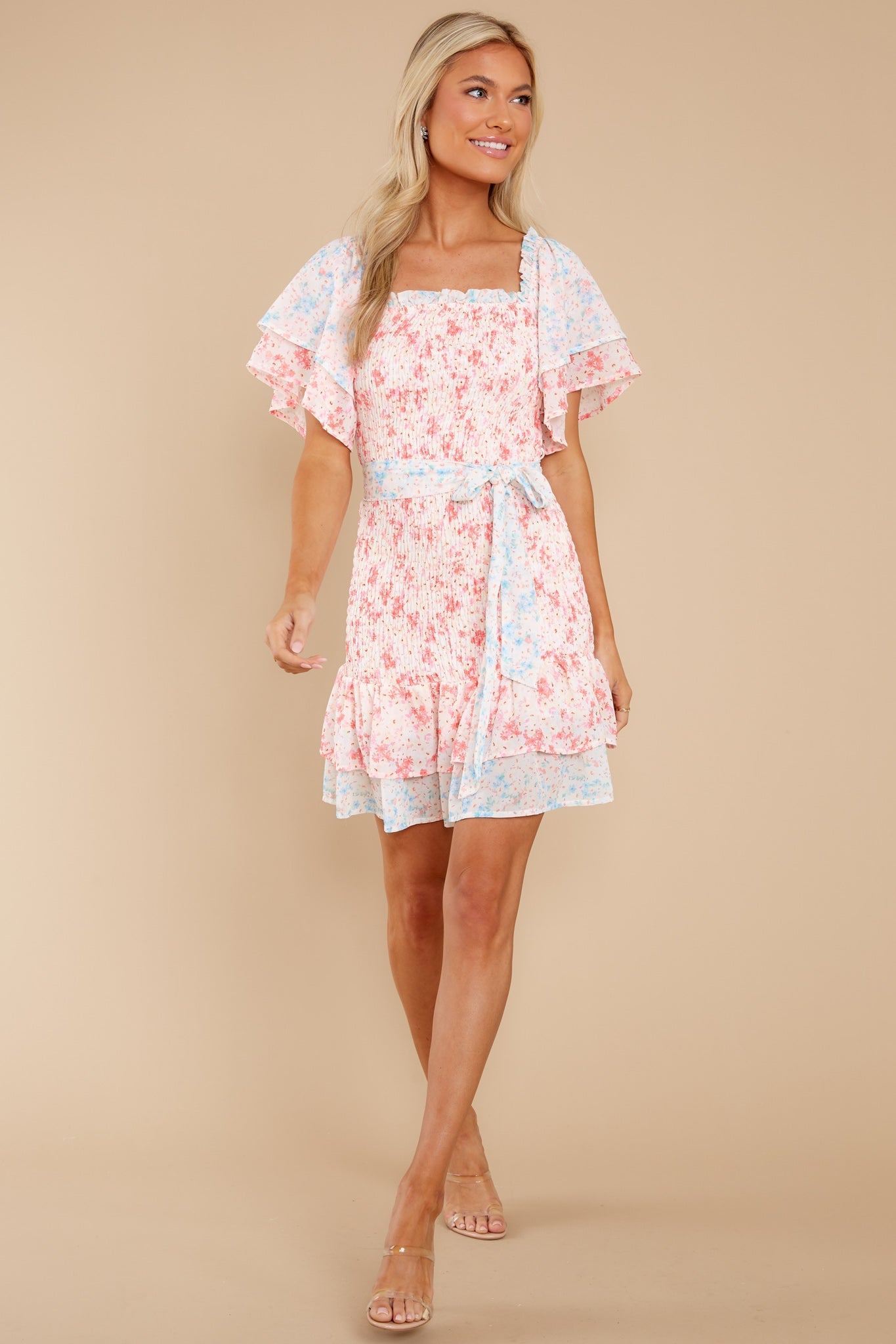 Sugar Rush Pink Multi Floral Print Dress