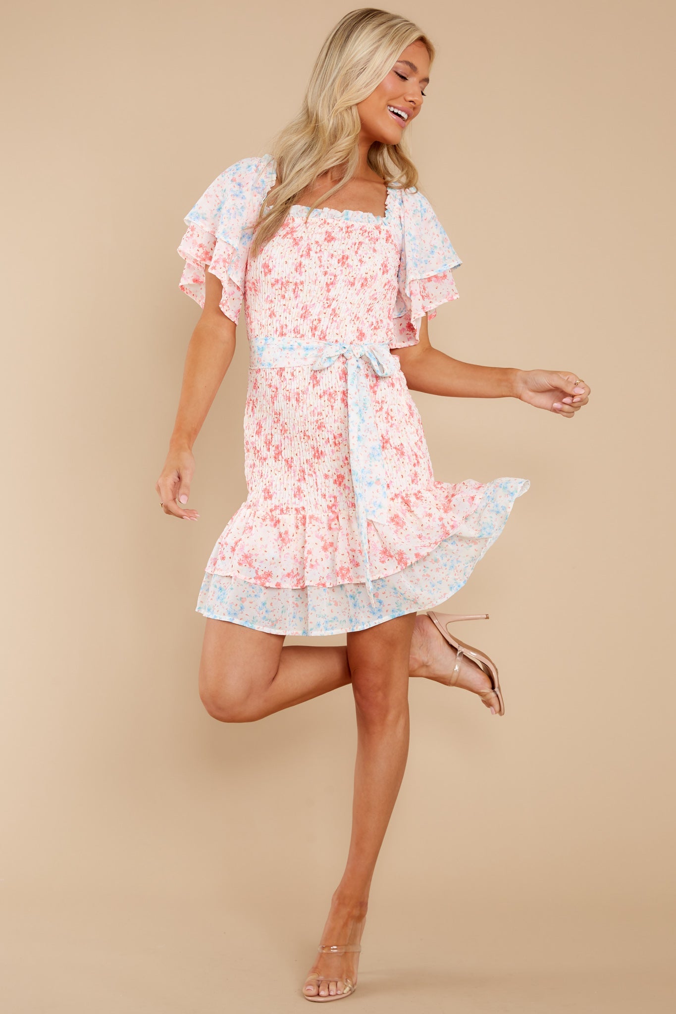 Sugar Rush Pink Multi Floral Print Dress