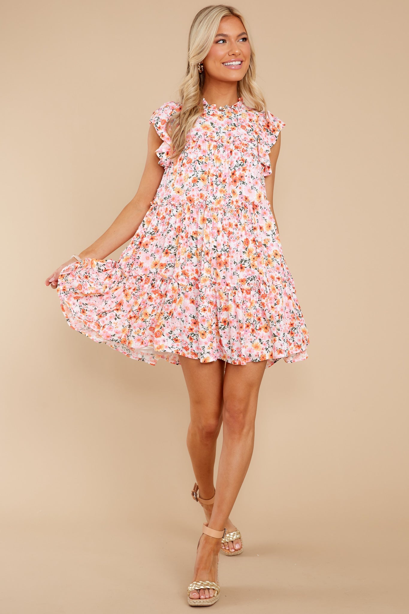 Beautiful Blossoms Pink Floral Print Dress
