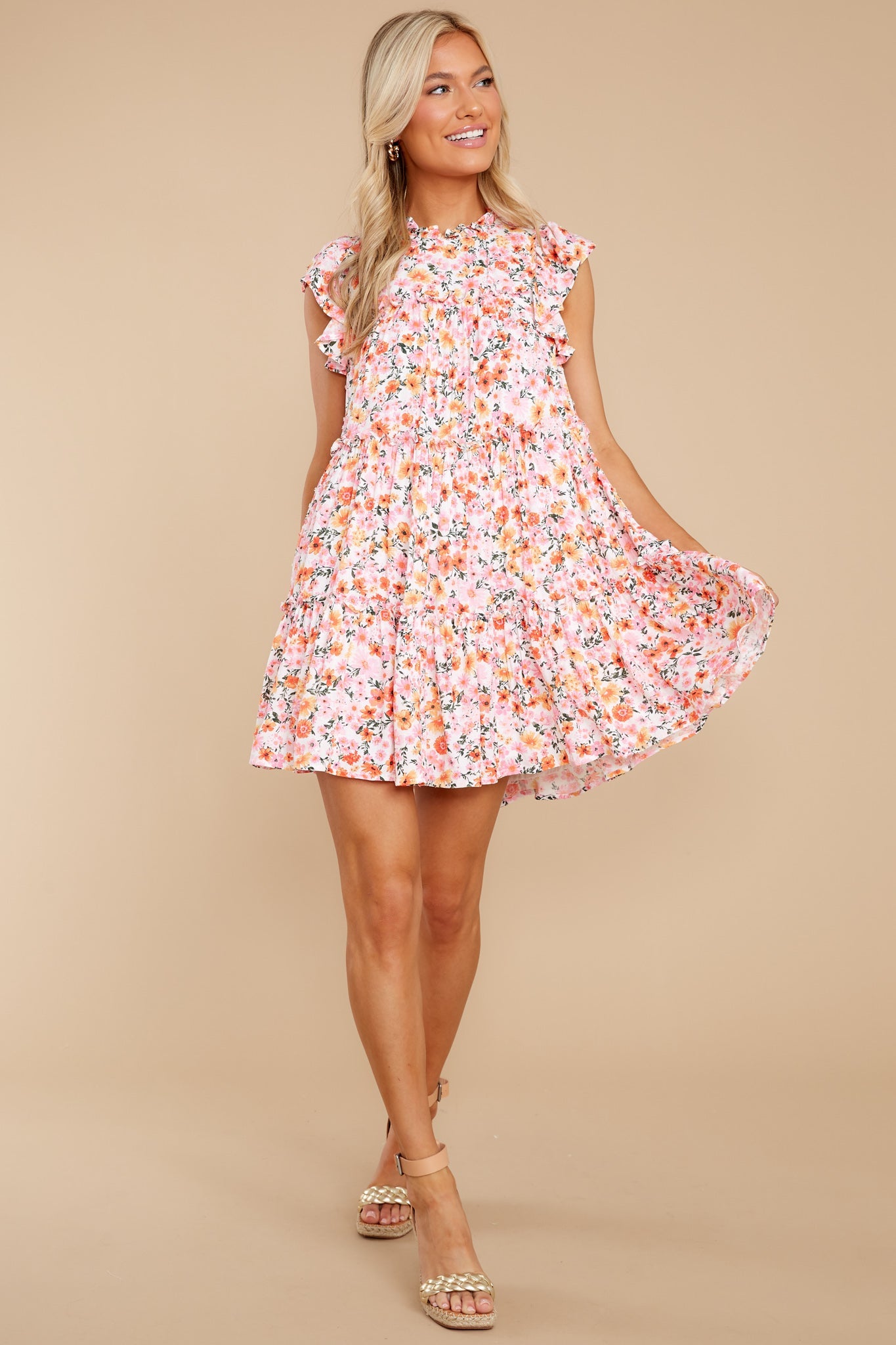 Beautiful Blossoms Pink Floral Print Dress