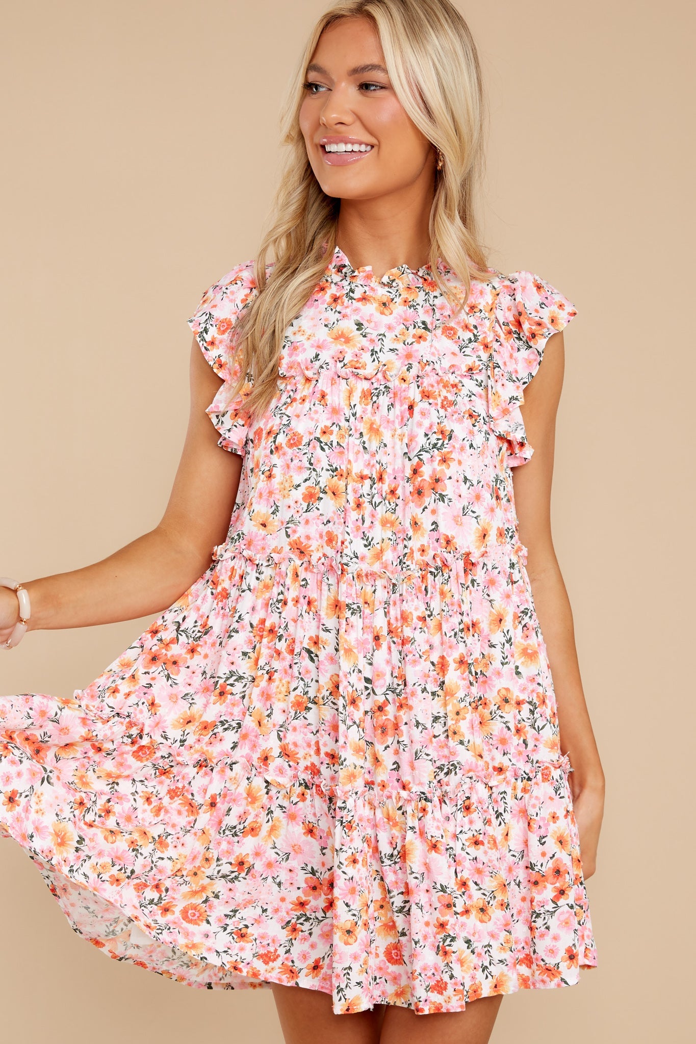 Beautiful Blossoms Pink Floral Print Dress