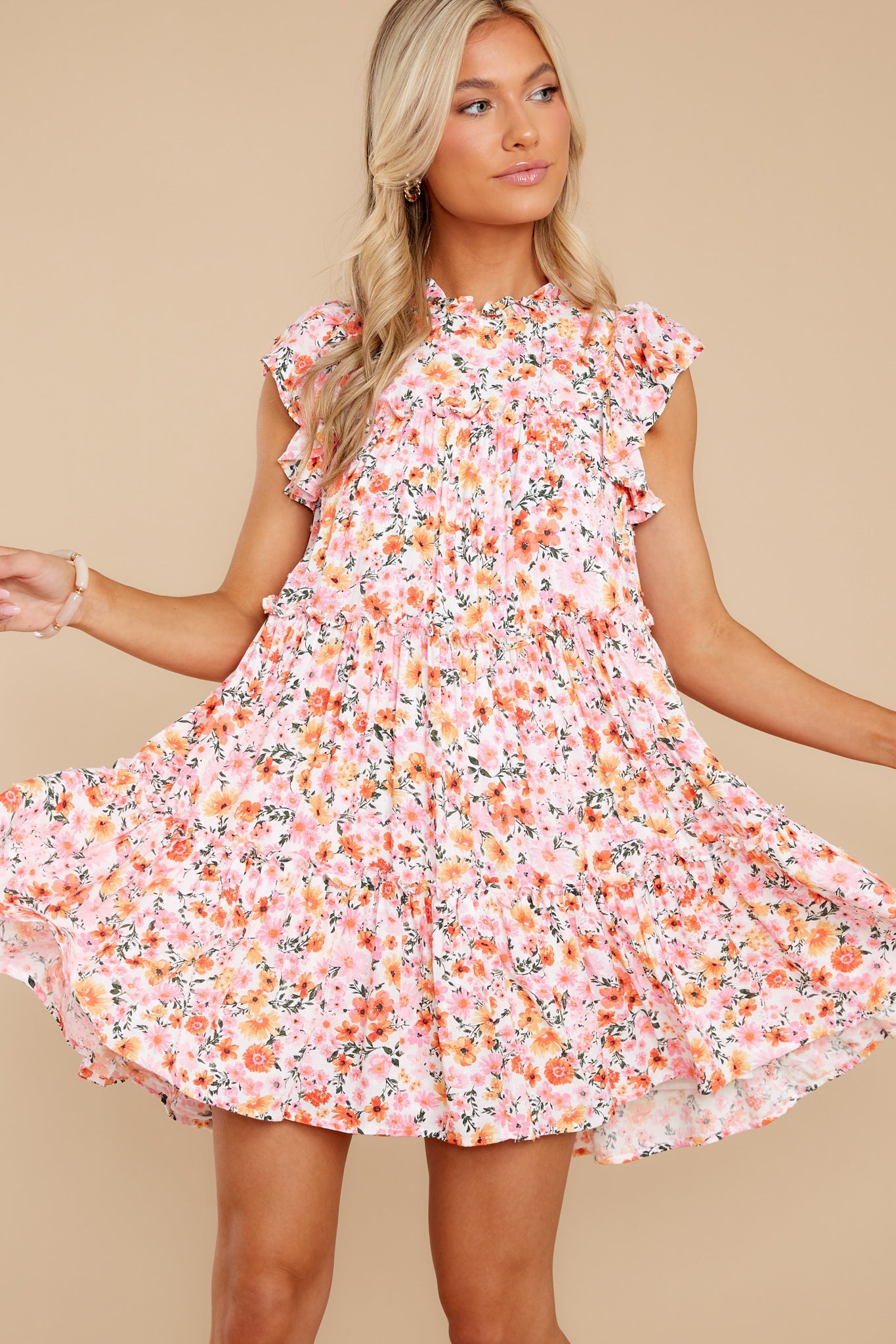 Beautiful Blossoms Pink Floral Print Dress