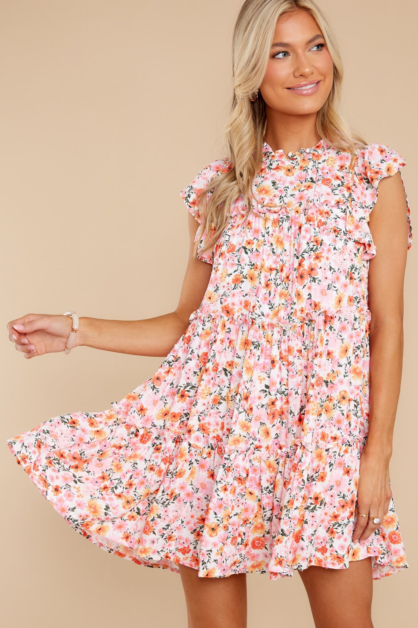 Beautiful Blossoms Pink Floral Print Dress