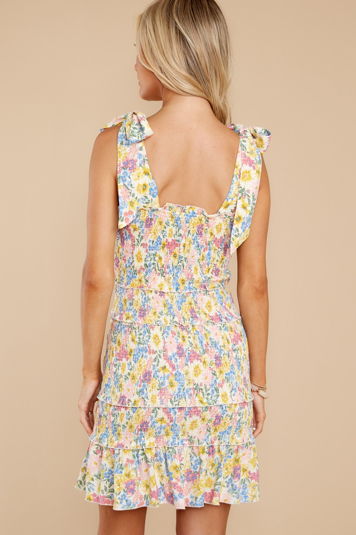 Sweet To Me Ivory Multi Floral Print Dress