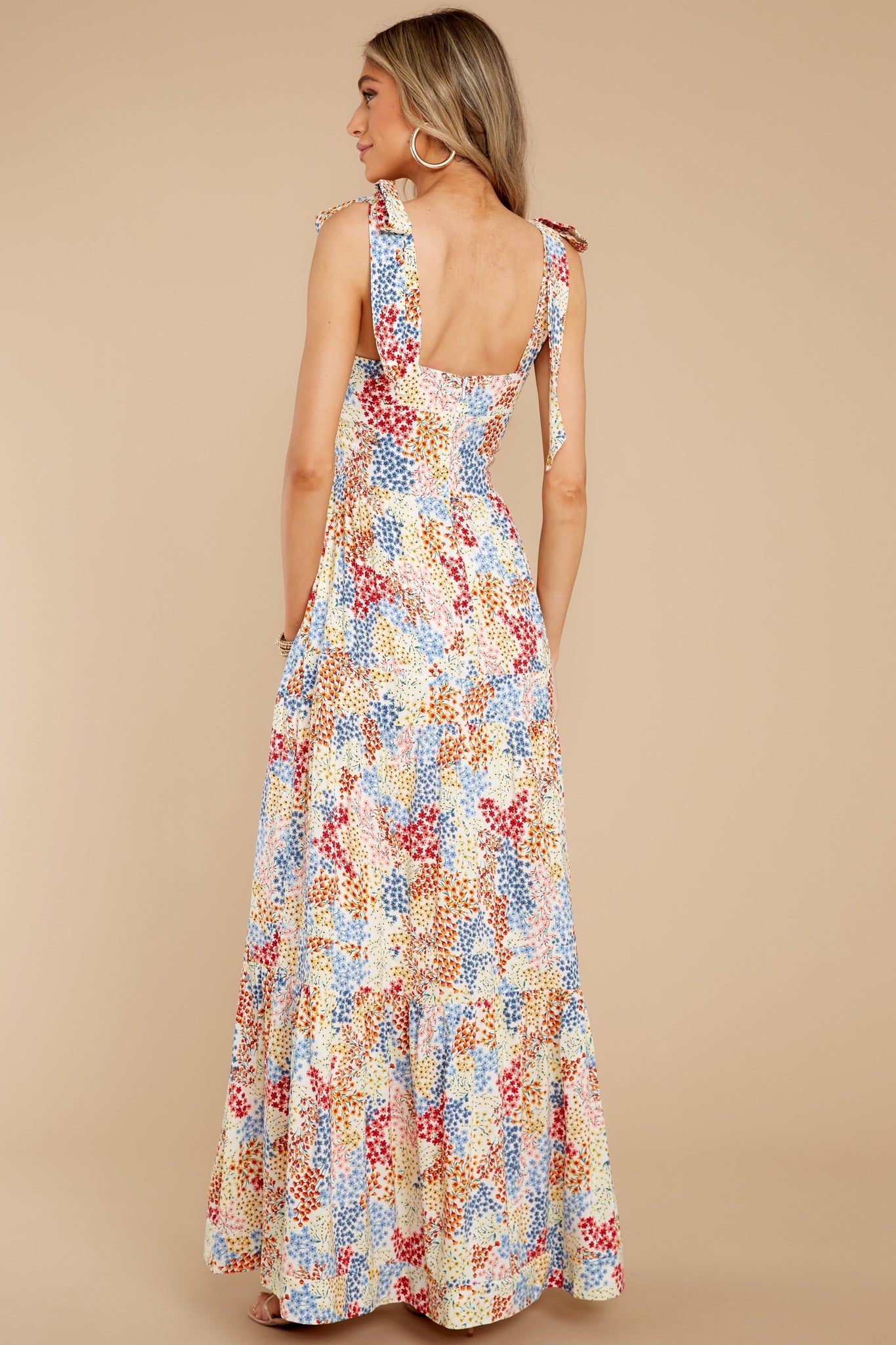 Sweet Blossoms Yellow Multi Floral Print Maxi Dress