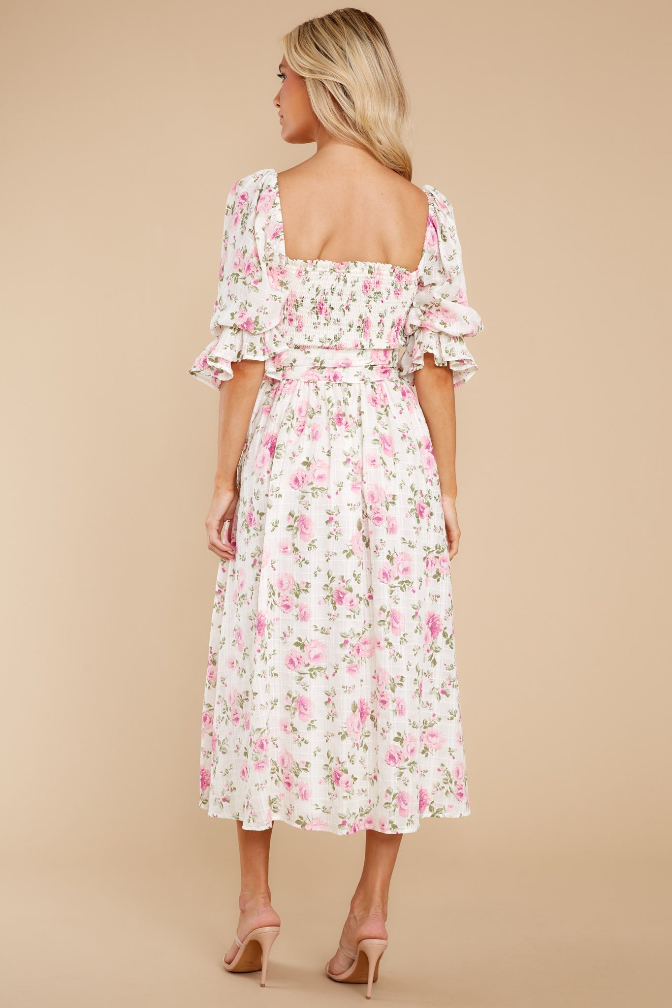 Someone I Adore White Multi Floral Print Cotton Midi Dress