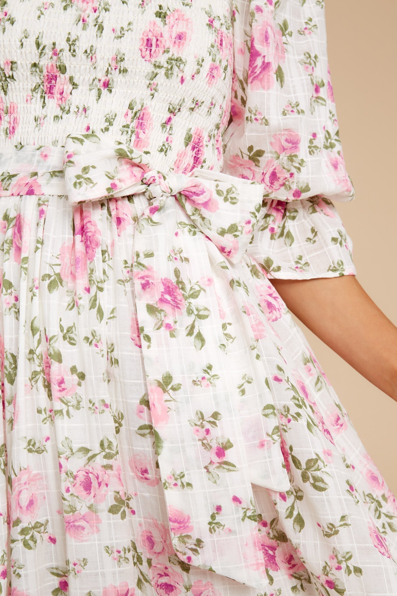 Someone I Adore White Multi Floral Print Cotton Midi Dress