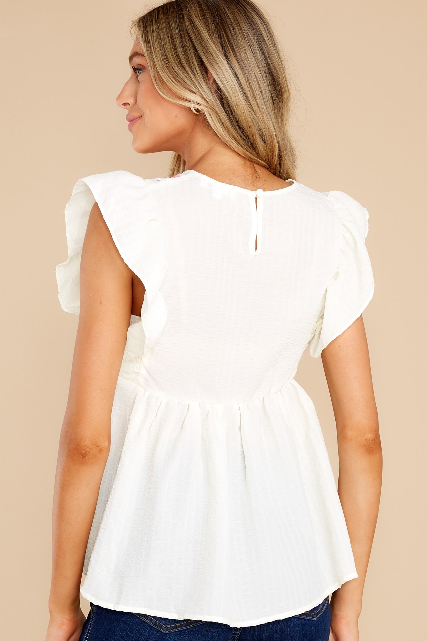 Weekend Affair White Embroidered Top